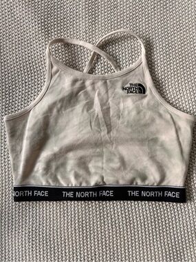 The North Face Cream Women's Bralette with Black Logo Tag